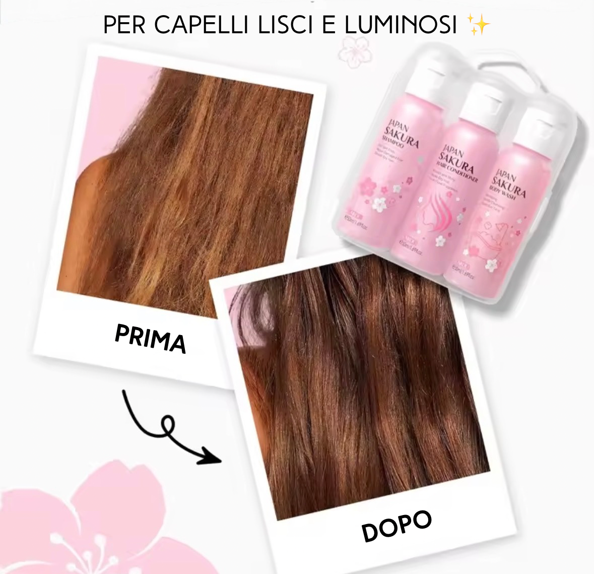 Set Corpo e Capelli Sakura (3 pezzi)